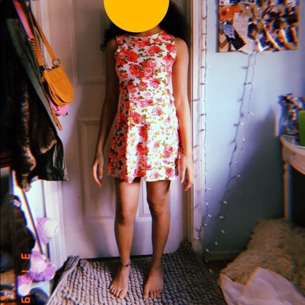 Pink floral dress